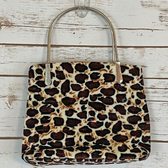 Velveteen Mini Handbag Lightweight Small Animal Print - Picture 1 of 6